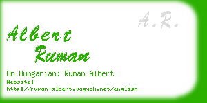 albert ruman business card